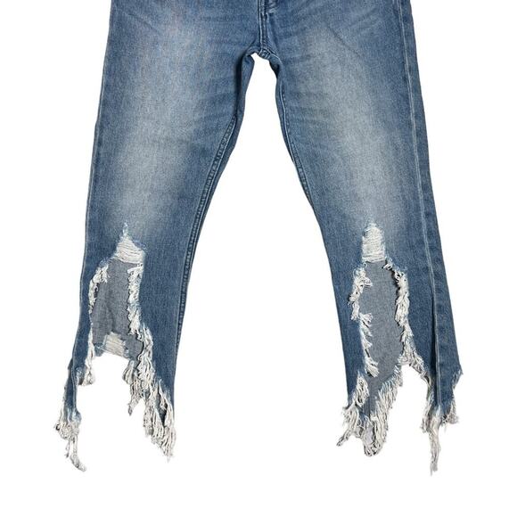 PRPS BISCAYNE Short Capri Frayed Hem Jean SIZE 28 WAIST 27 Crop Distressed Denim - Picture 8 of 13